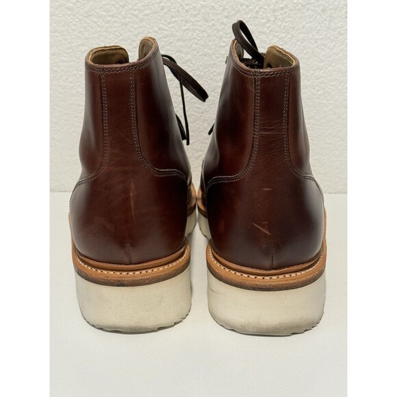 GRENSON ASA Brown Leather Boots Sz 7.5 Derby Lace Up Round Toe XL Extra Light - Picture 11 of 14